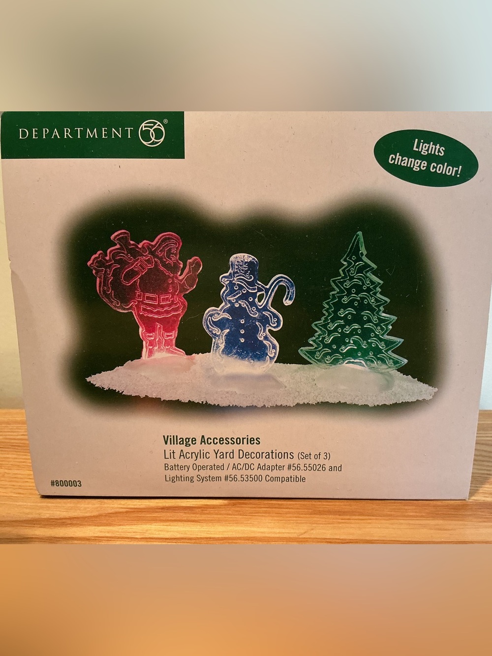 Retired Department 56 Village Accessories Lit Acrylic Yard Decorations #800003
